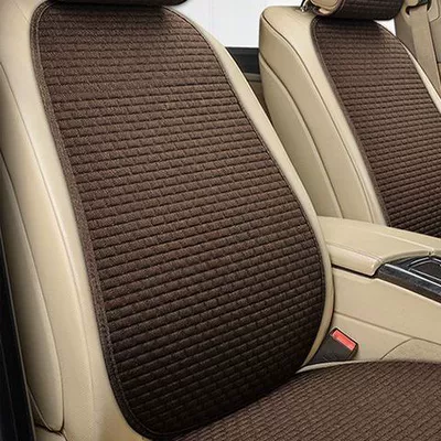 Seat cushion, seat cover, Brick Car Seat Cushion, Three-Piece Set - brown-back-pad