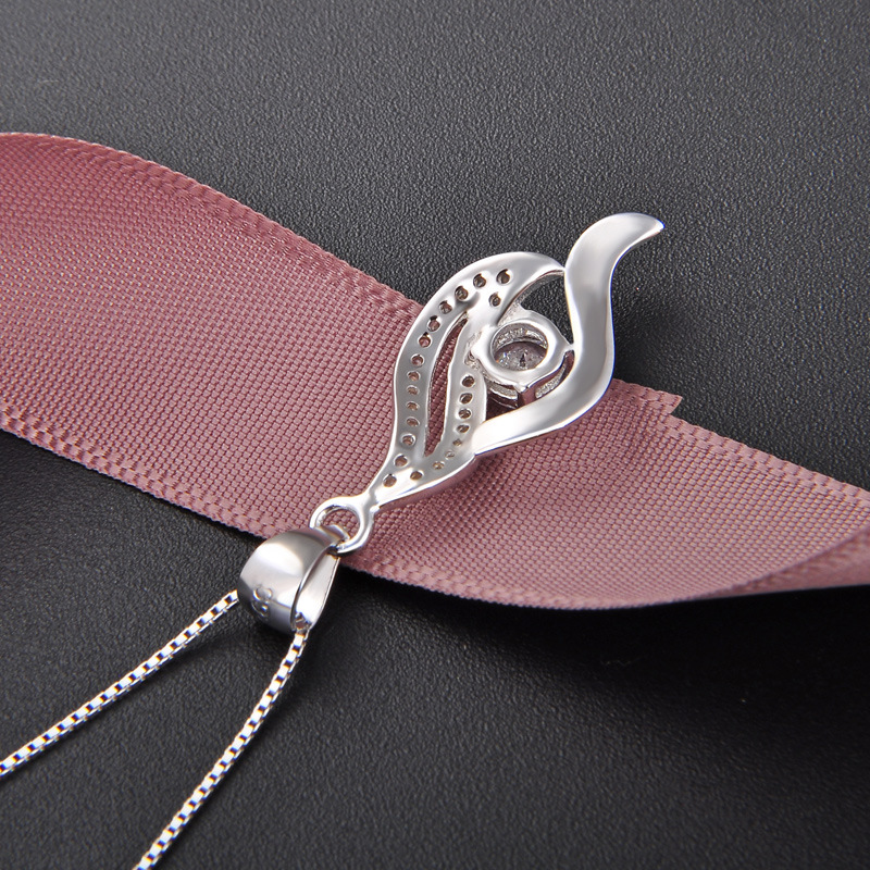 925 plata esterlina colgante en forma de gota de agua de mujer estilo coreano ligero de lujo diamante collar de amor zircón fábrica al por mayor