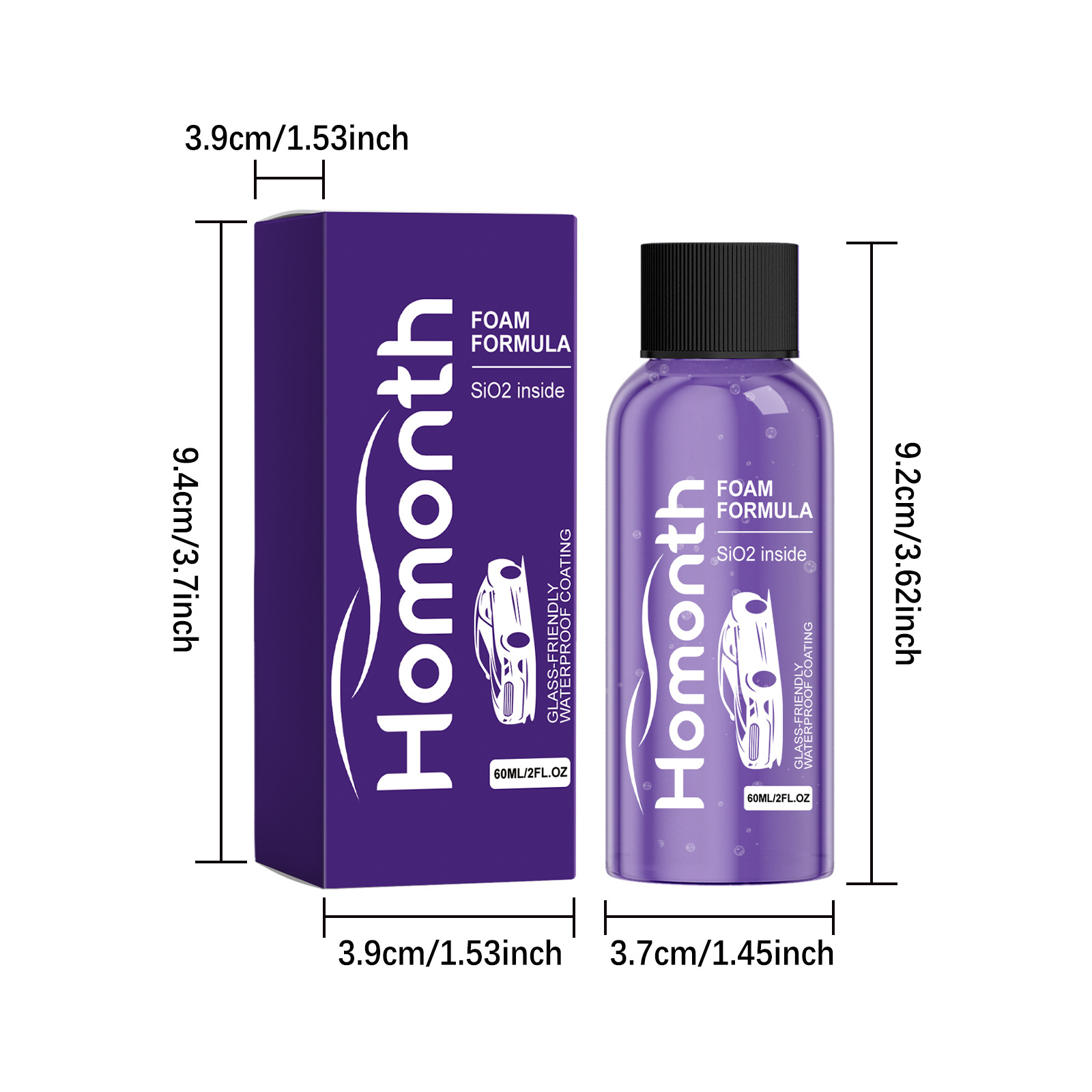 Homonth Car Glass Waterproof Coating, Rain Repellent, Clear Vision, Car Window and Rearview Mirror Coating Agent