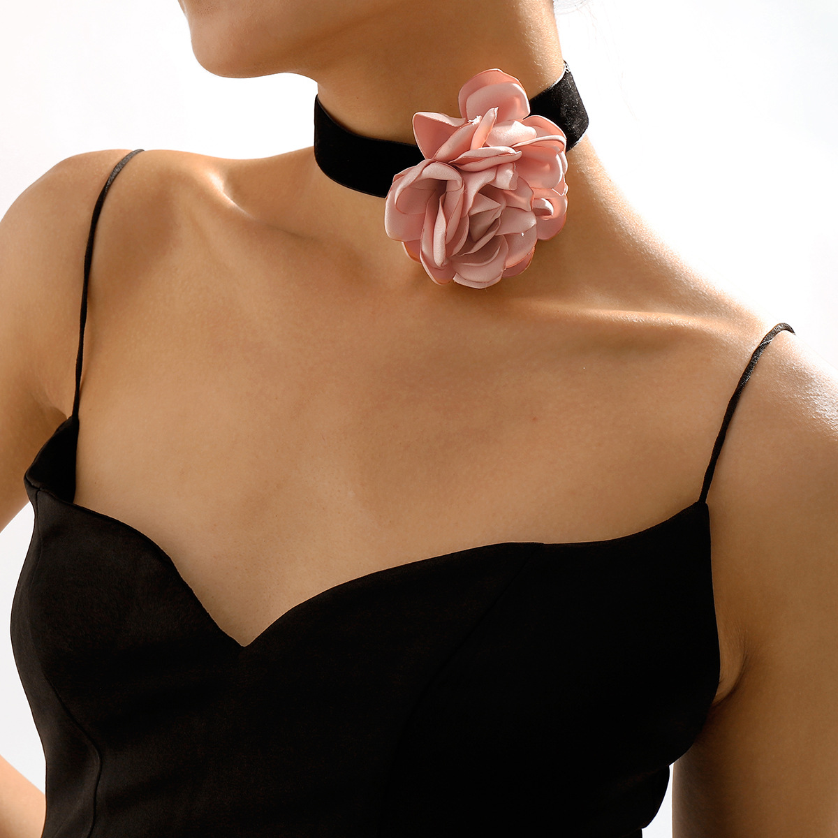 1 Pièce Mode Fleur Chiffon Flocage Tissu Fait Main Femmes Collier Ras De Cou display picture 10