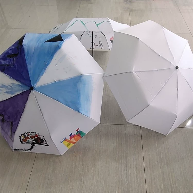 Чистый белый художественная роспись зонтик Детский Зонт граффити учащиеся начальной школы мультфильм Модные персонажи зонтик большой оптом
