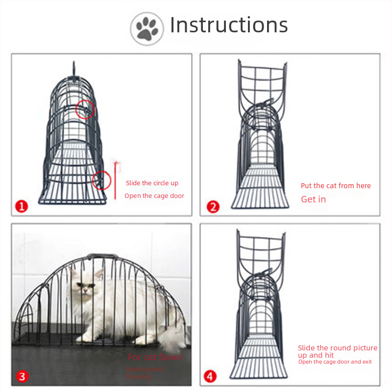 Washing cat cage cat blowing cage washing cat washing artifact anti -scratching and drying cat bathing cage bag fixed cat supplies to prevent grasping 3