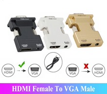 外贸热款HDMI母转VGA公转换器带音频电脑投影仪HDMI to VGA转换头