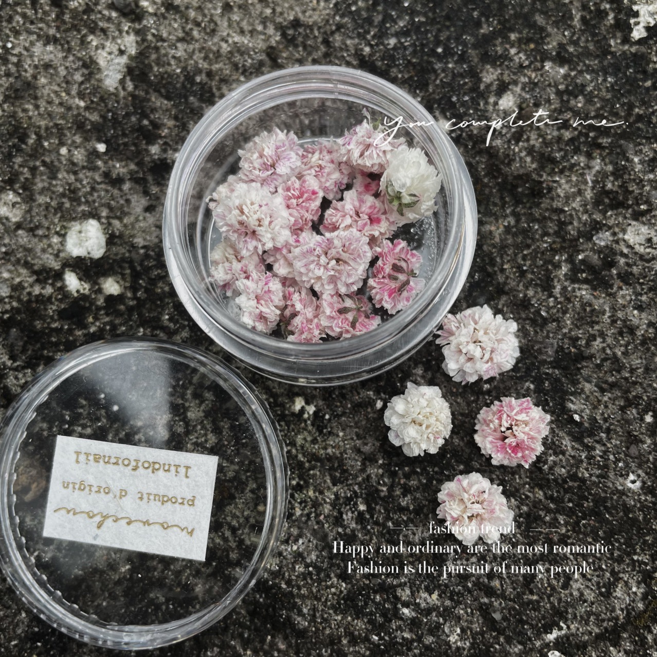 Japanese-style smint flower ball pile diamond nail art dried flower jewelry diy headdress earrings ring Time Gem series