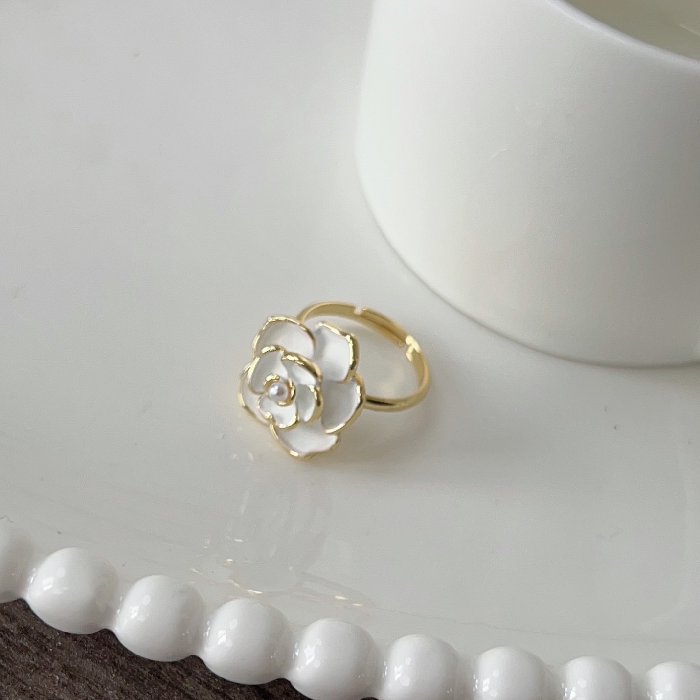 Elegant Lady Flower Imitation Pearl Women's Rings Earrings display picture 7