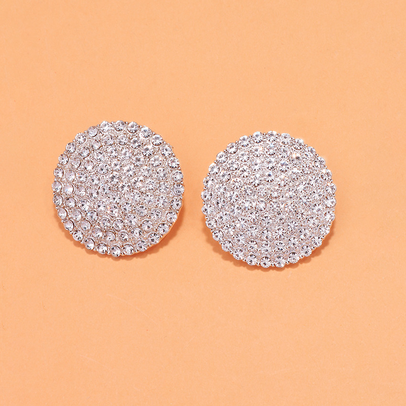 Nuevo conjunto de joyería de arco transfronterizo, collar de diamante, pernos redondos, accesorios simples, conjunto de joyería femenina