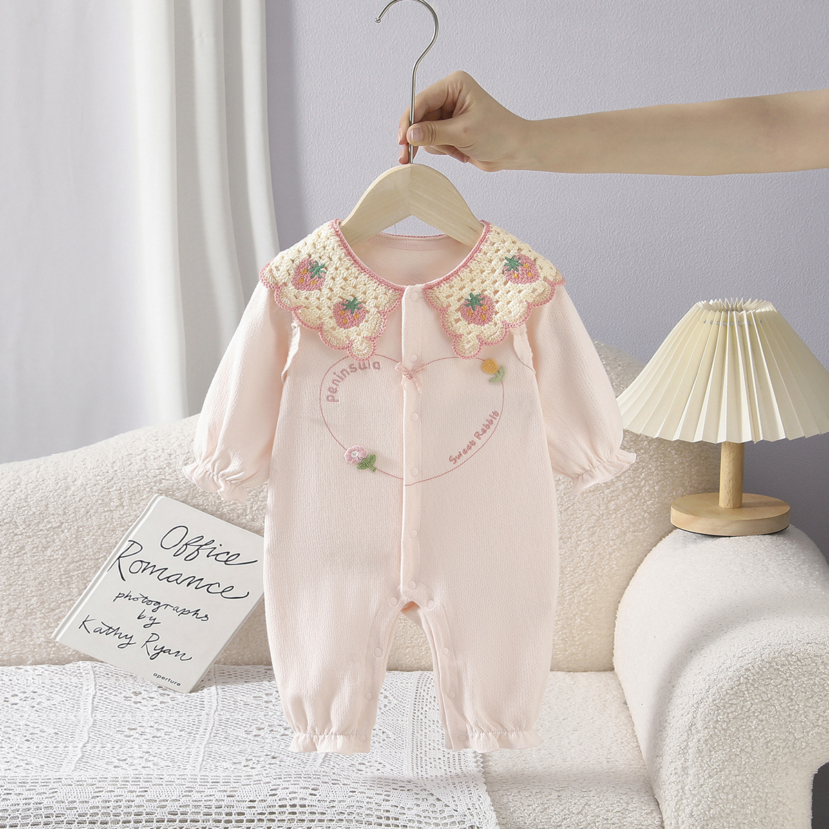 2026 Spring New Arrival Baby Romper, Heart-Shaped Strawberry Crawling Suit for 0-12 Month Old Babies - Outfit