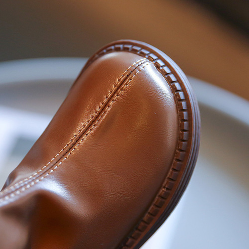 Girls' boots  autumn and winter new Korean fashion knight boots plus velvet princess boots warm second-cotton high boots