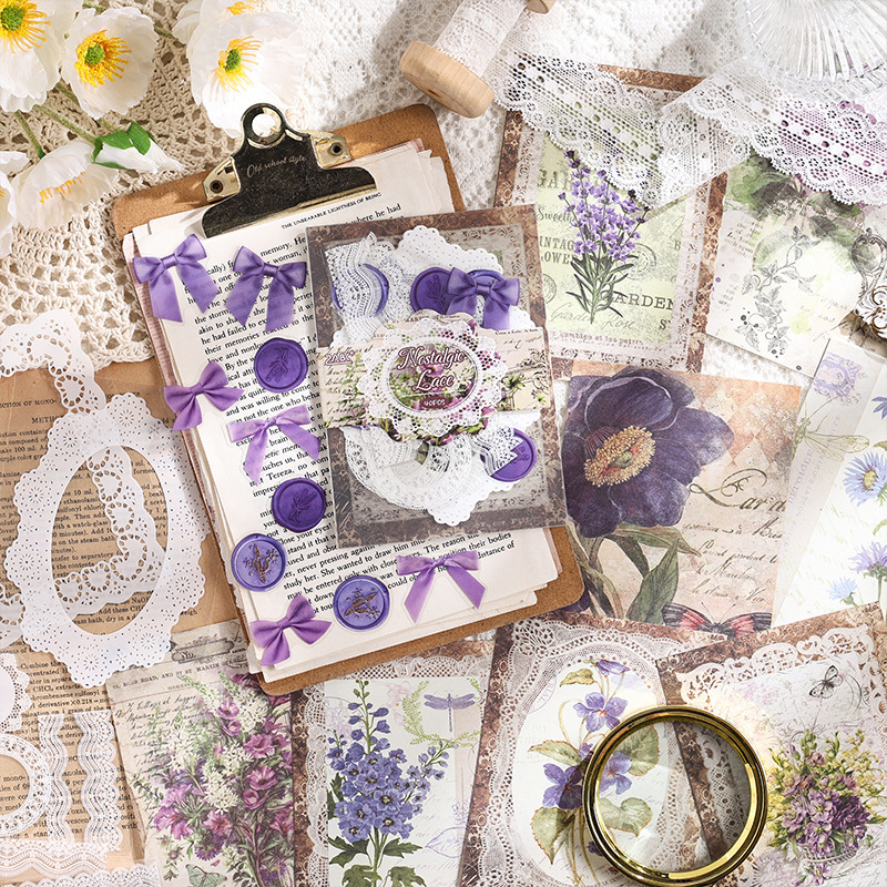 Retro estilo no adhesivo material papel diy diario pegatinas retro encaje decoración pegatinas de marco de fotos