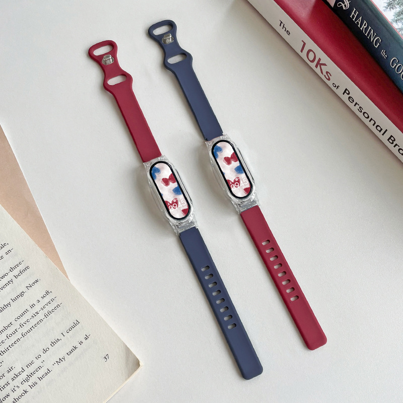 버건디 및 다크 블루 + 투명 케이스