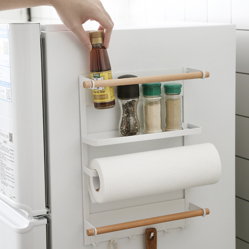 Refrigerator Rack Side Storage Multi-functional Multi-layer Side Punch-free Wall-mounted Kitchen Refrigerator Magnetic Absorption Storage Rack