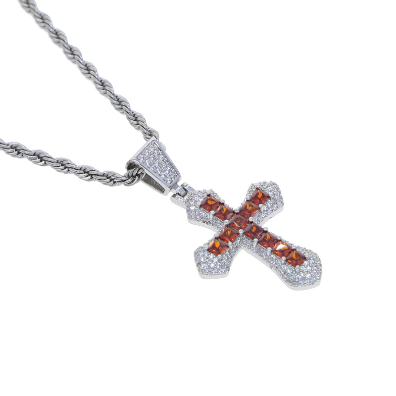 1 Piece Copper Zircon Cross display picture 4