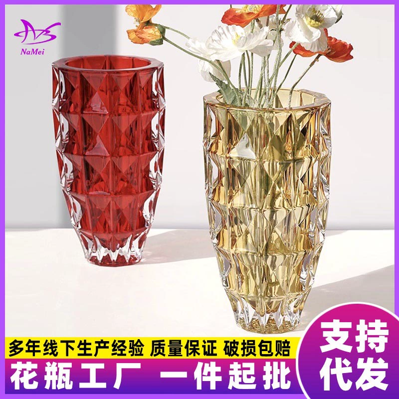 Тяжелая промышленность утолщенная прозрачная стеклянная ваза гидропоника украшение рабочего стола гостиная богатая бамбуковая Роза Лилия Цветочная композиция