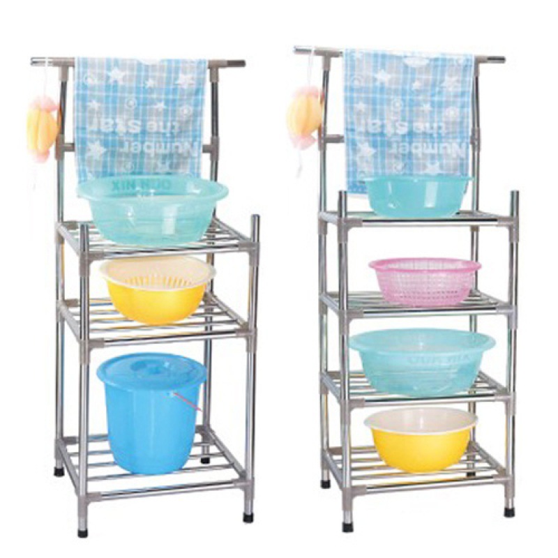 Washstand Stainless steel Washbasin Shelf Shower Room toilet Bathroom to ground TOILET Supplies Storage rack Washstand