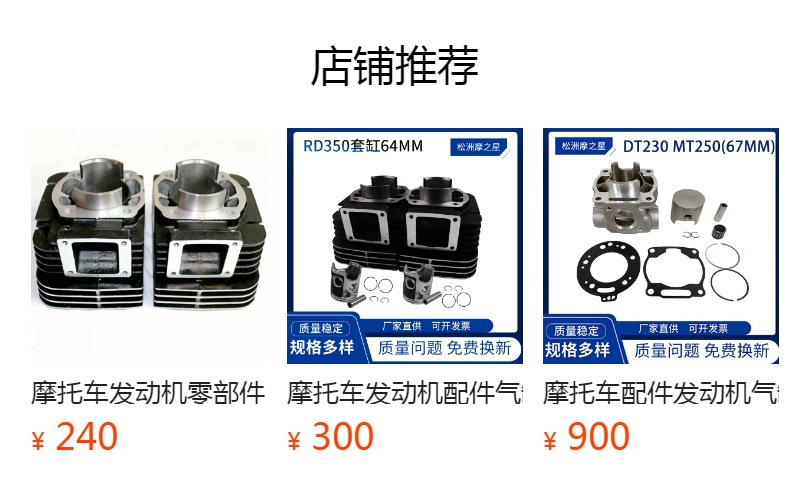 Cross-Border Motorcycle Parts Engine Piston Suitable for Yamaha Rd350 Cylinder Set 73-75