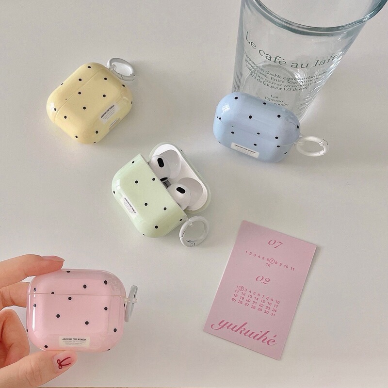 Ins Polka Dot Design Suitable for Airpodspro3 Generation Earphone Case Wireless Bluetooth Pro2 New 3Rd Generation Earphone Cover Soft and Simple