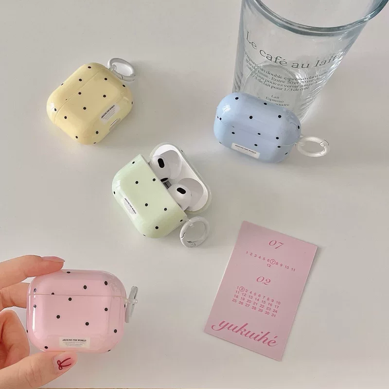 Чехол для AirPods, горошек, подходит для AirPods 4/Pro2/3 поколения, беспроводной Bluetooth, мягкий простой корпус