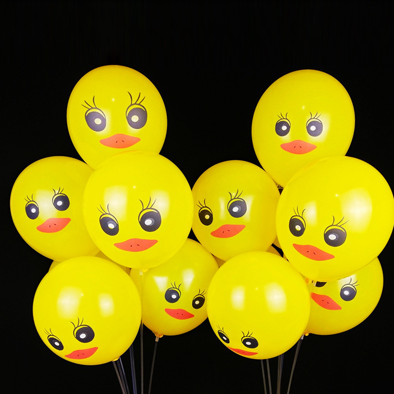 Globo de pato amarillo grande de 12 pulgadas (100 piezas)