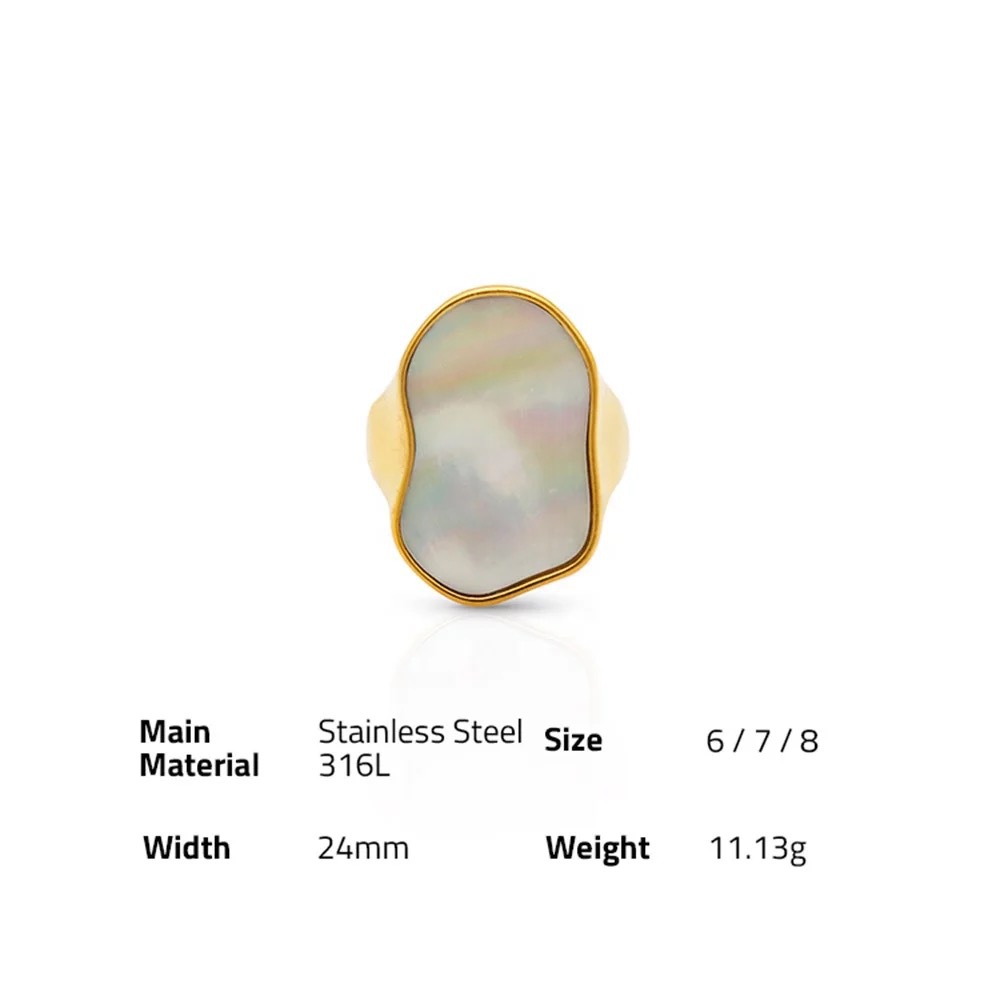 8g Weight Wholesale Vacation Shell Titanium Steel Shell Rings