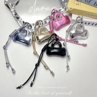 New Mini Hand-Sewn Small Bag Pendant Niche Colorful Leather Small Bag Car Hanging Exquisite Braided Rope Pu Small Bag Pendant