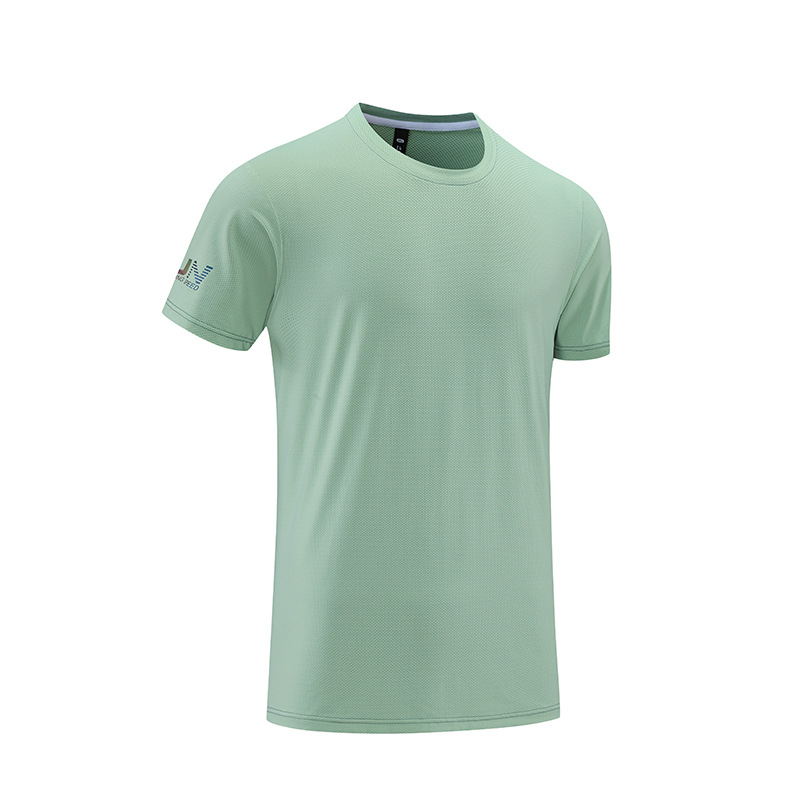 Aeróbicos grupales de primavera y verano para hombres y mujeres que ejecutan ropa de secado rápido ropa de entrenamiento más tamaño estiramiento transpirable casual Camiseta de manga corta A
