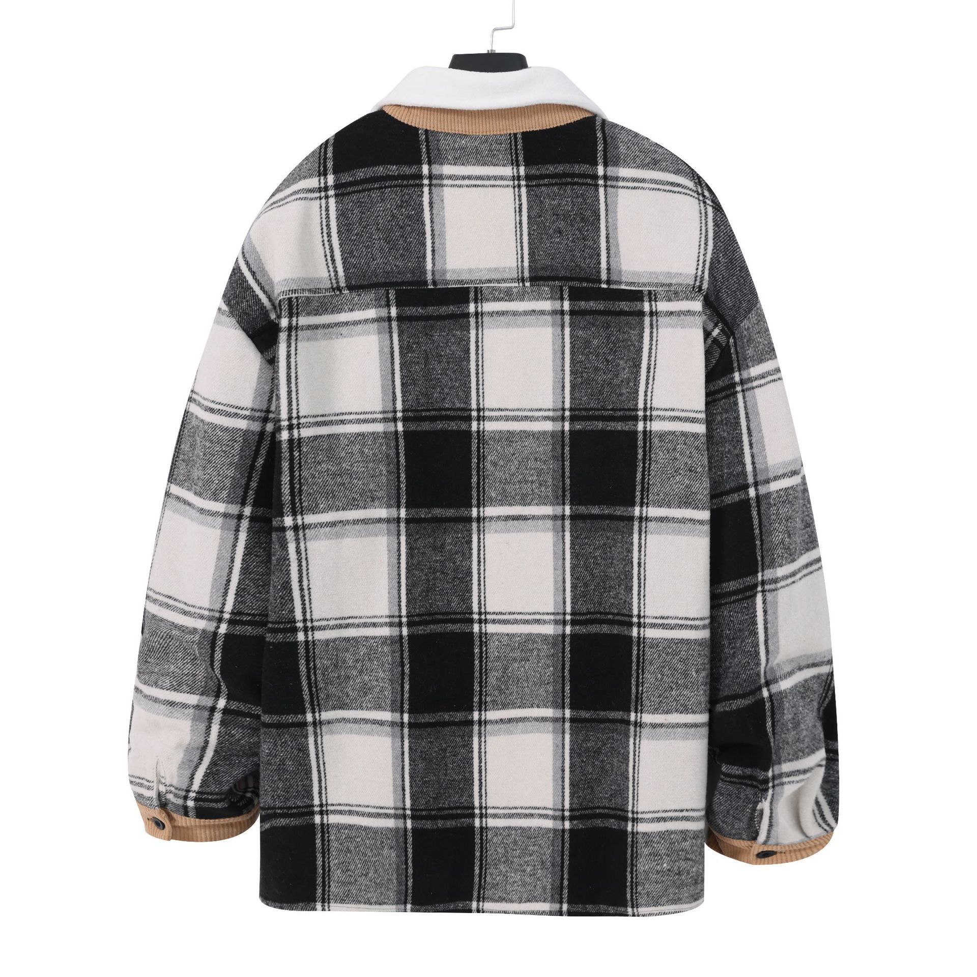 Nuevas camisas europeas y estadounidenses a cuadros transfronterizos, camisas de manga larga, camisas de botón, chaqueta casual, chaqueta