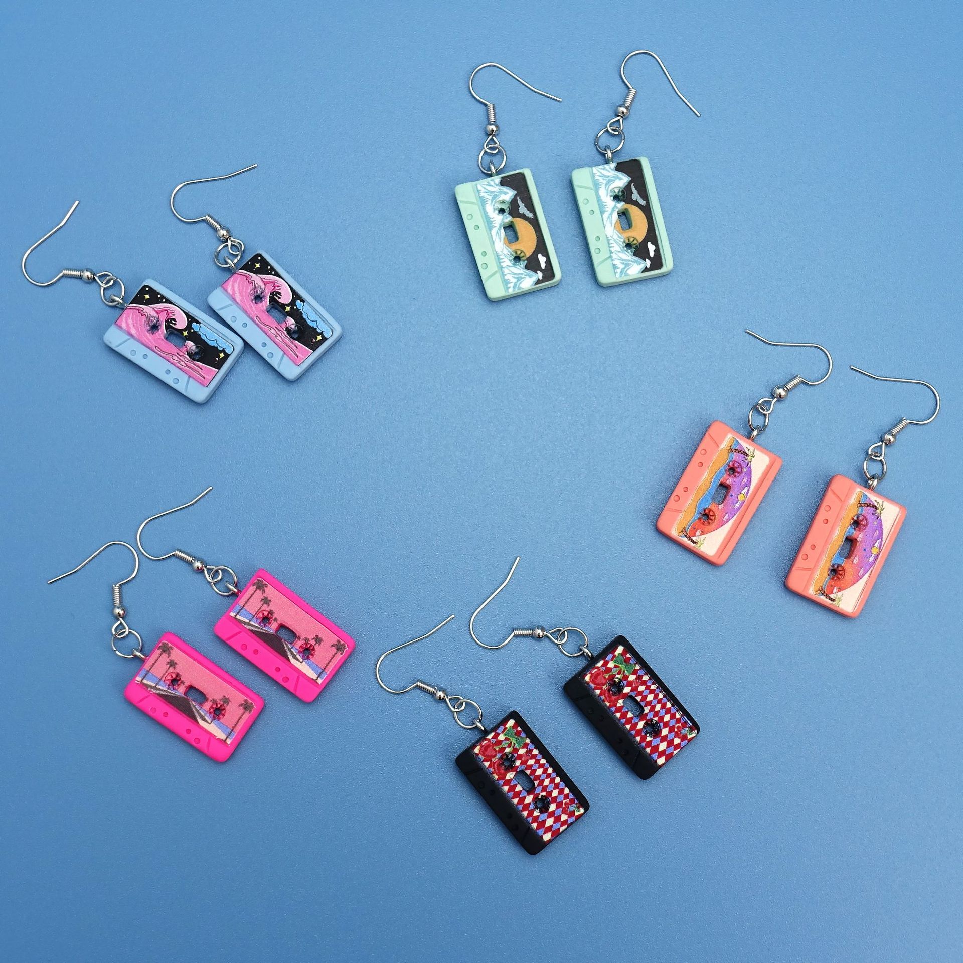 1 Paire Style Vintage Paysage Plastique Crochet D'oreille display picture 4