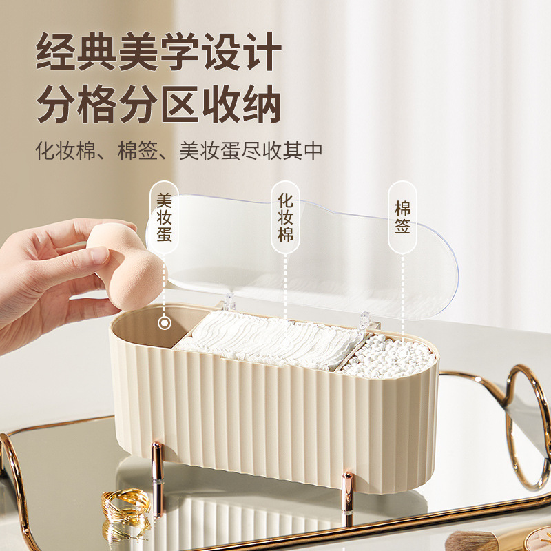 棉签收纳盒化妆棉化妆品棉片卸妆棉梳妆台美容院专用整理盒透明盖|undefined