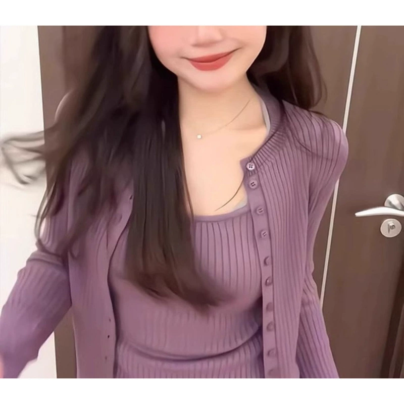 T-shirt, cardigan, spring set, fitted universal jacket