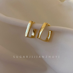 SUGAR 个性简约冷淡风95银针几何方形高级感小众设计耳钉女