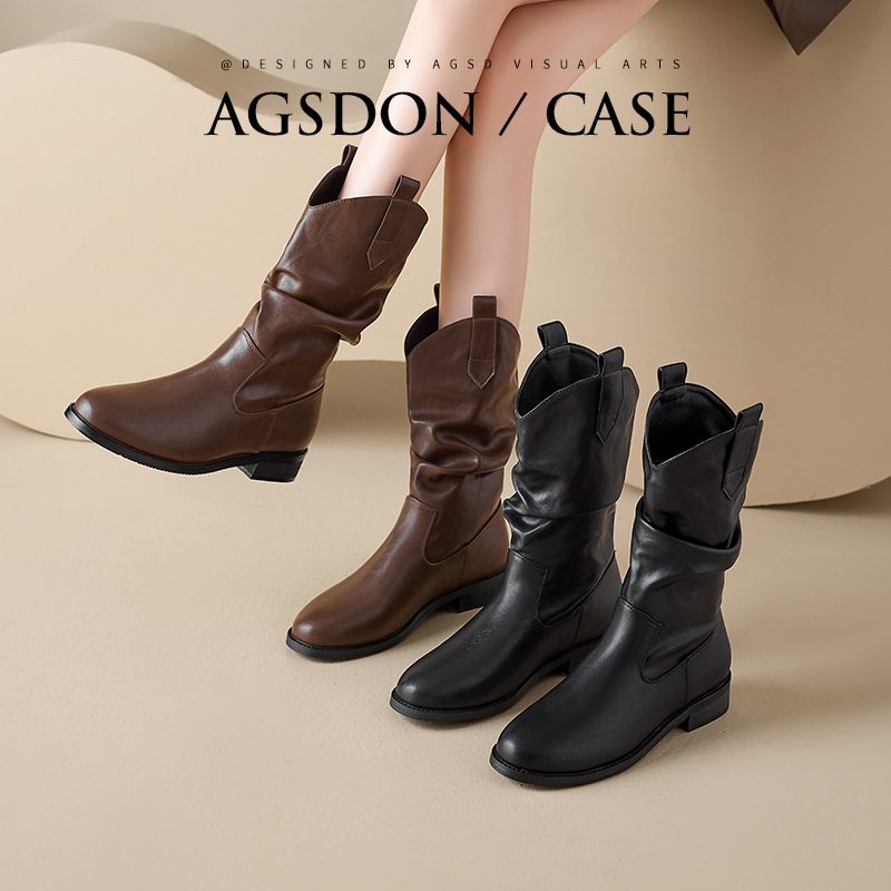 Augusto Lion Black Martin botas para mujeres 2026 nuevo invierno Maillard West botas vaqueras botas cortas botas caballero