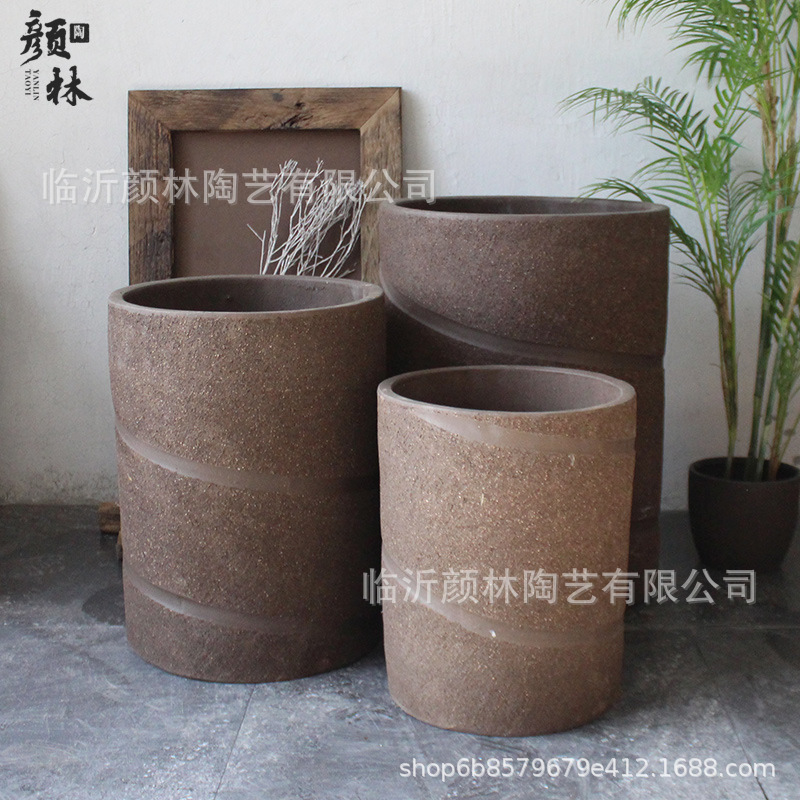 Paisaje maceta roscada maceta verde más alta maceta de arcilla maceta profunda maceta de arena púrpura maceta de cerámica gruesa