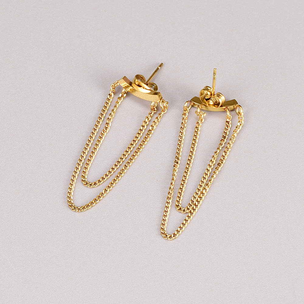 Lady Heart Shape Titanium Steel Drop Earrings Plating Stainless Steel Earrings