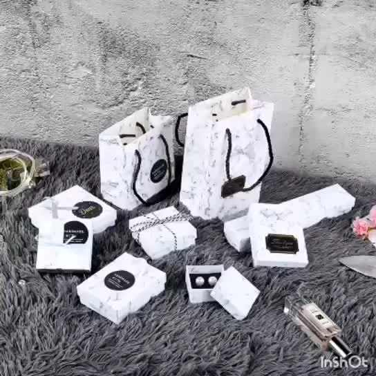 Сплошной цвет, черно-белая шкатулка для драгоценностей, упаковочная коробка, простые и свежие серьги, браслет, ожерелье, серьги-кольца, бумажная упаковочная коробка для ювелирных изделий