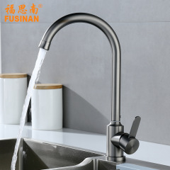 Manufacturer's Origin 304 Stainless Steel Gun Grey Electroplated Ball Kitchen Cold and Hot Washing Basin Faucet Mixing Valve