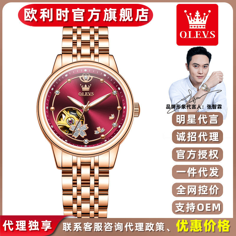 Oris New Brand Fully Automatic Watch Hollow Mechanical Watch Fashion Jewelry Niche Waterproof Women's Watch Women's Watch