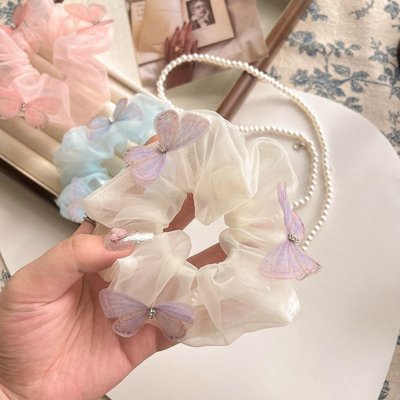 超仙网纱蝴蝶结大肠发圈女ins甜美头绳小香风发圈爆款百搭发饰品|undefined