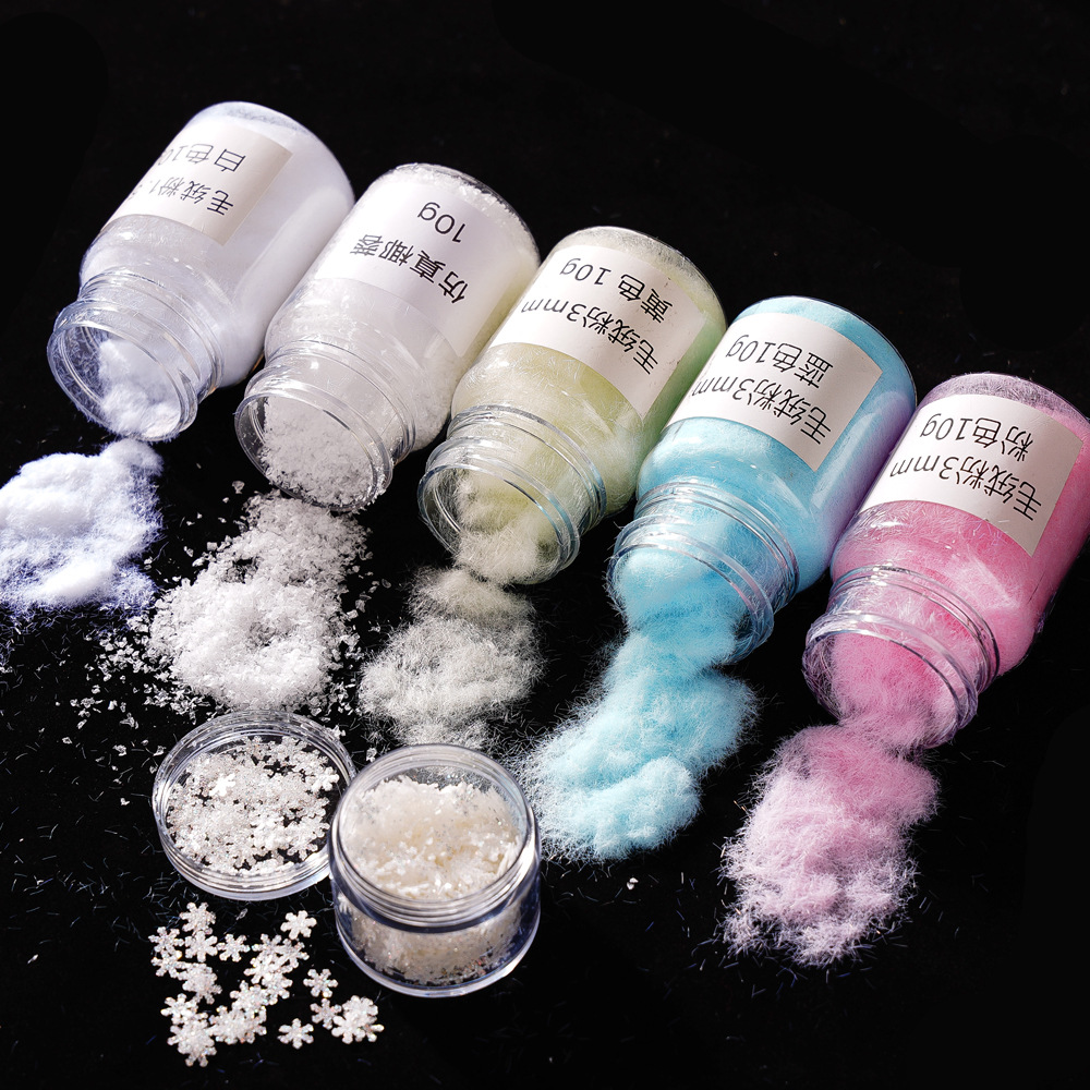 飘雪毛绒粉植绒粉鲜花束装饰材料手工diy花艺包装花店资材圣诞