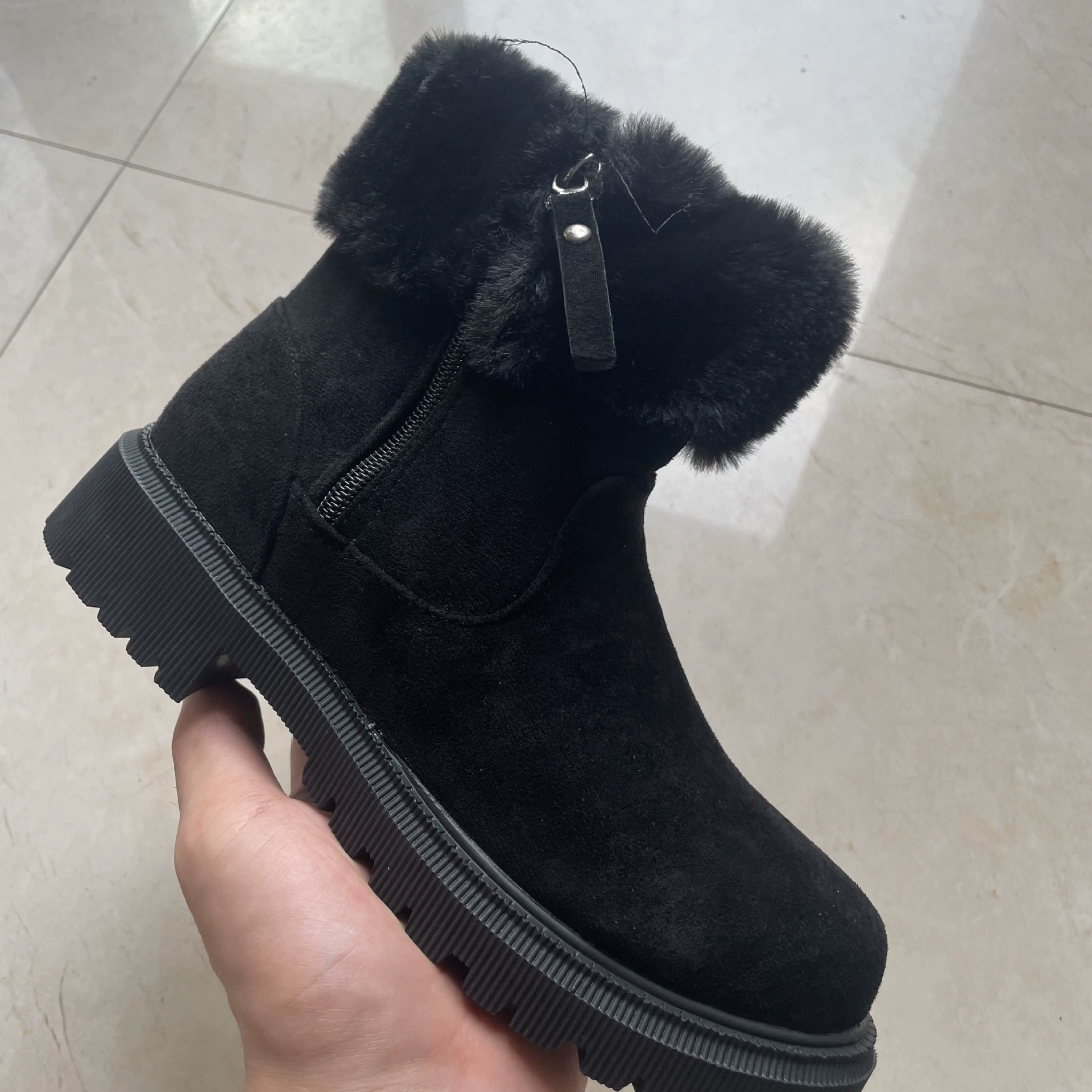 Демисезонные ботинки (Мартенс) теплые ankle boots с отделкой из искусственного меха, молния, размеры 36–42