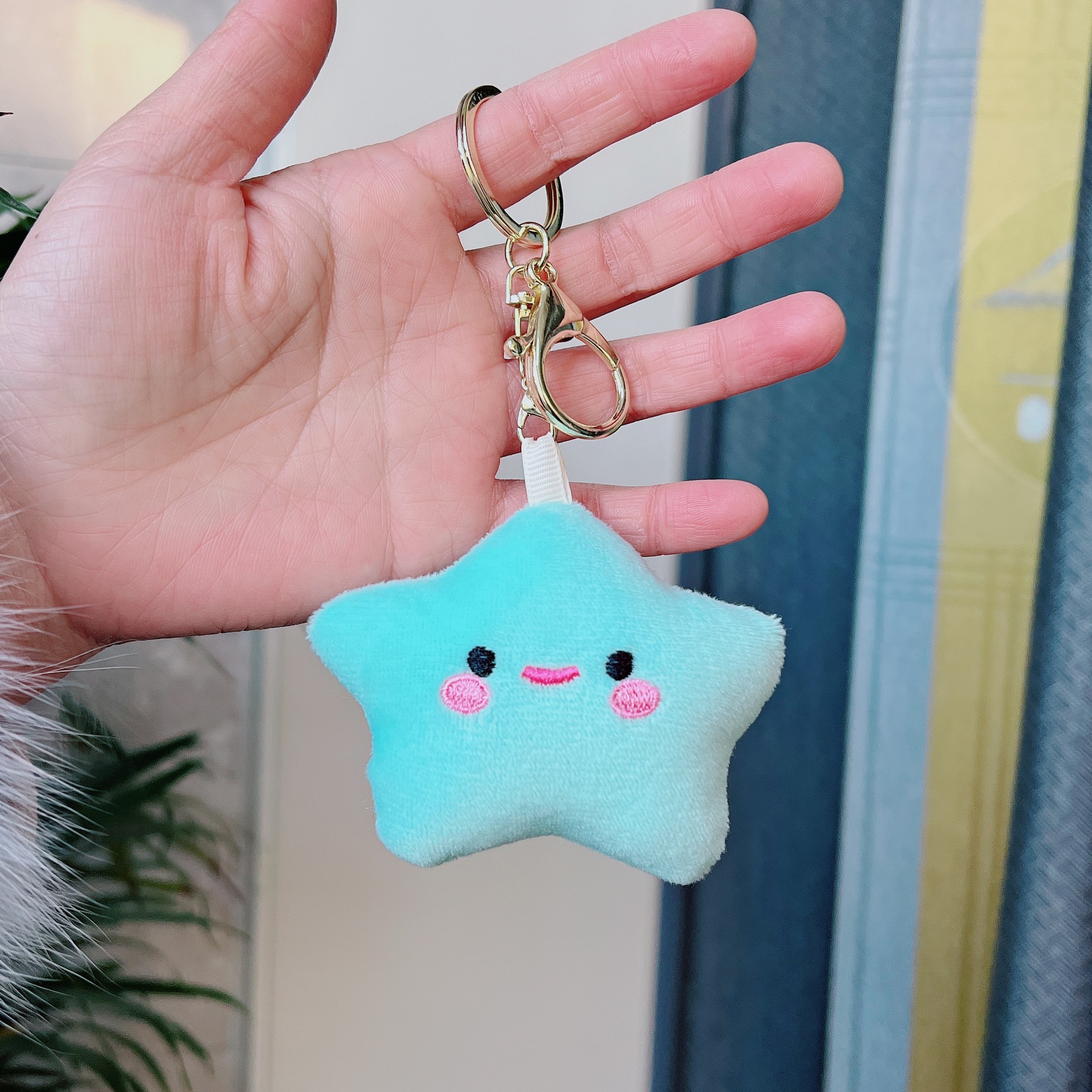 Cute Star Emoji Face Pp Cotton Unisex Bag Pendant Keychain display picture 4