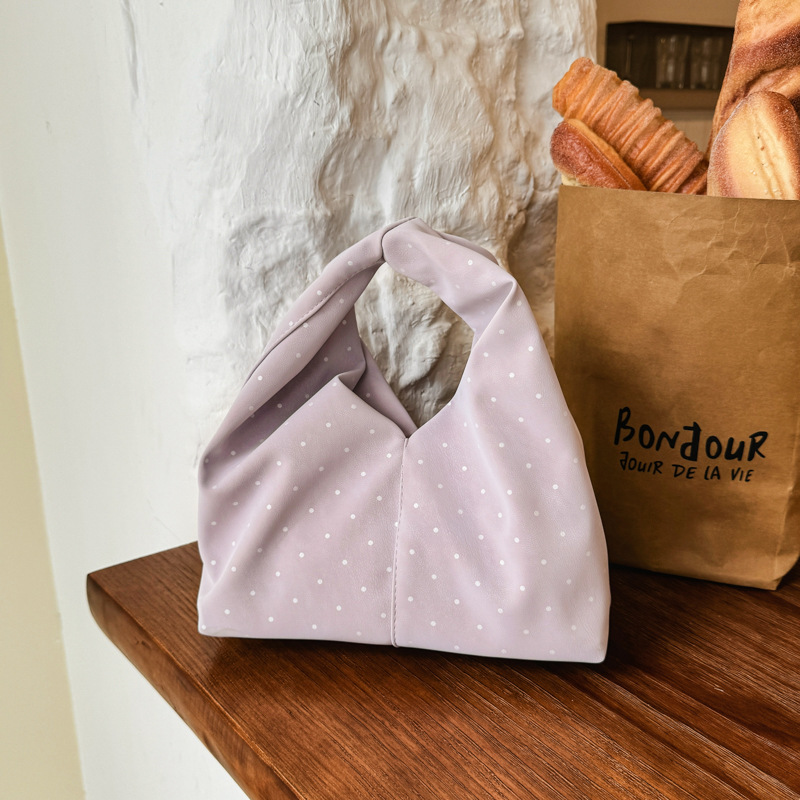 2026 nuevo punto de onda de moda de mujeres bolsos de escuela de estilo extranjero retrógrado nicho de verano monzón literatura y arte bolsos de mano de gran capacidad