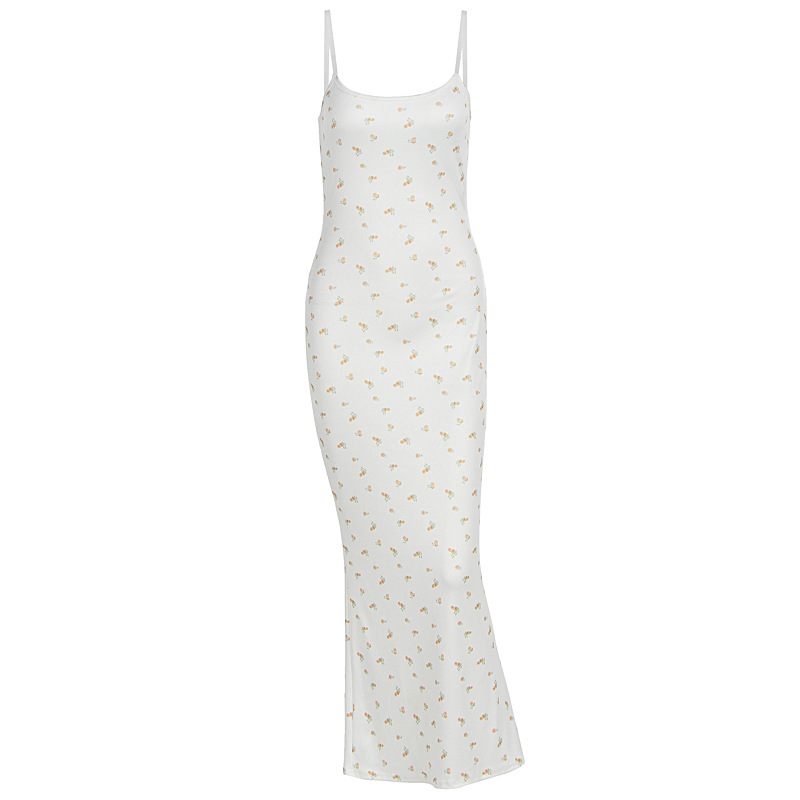 Women Summer New Arrival Sweet Fresh Small Floral Suspender Dress Slim Bodycon Package Hip Dress Casual Vacation Dress_ecoleips.com