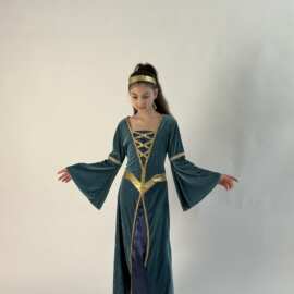 2024万圣节希腊宫廷公主女王服装欧式皇式话剧舞台剧服饰泡泡袖