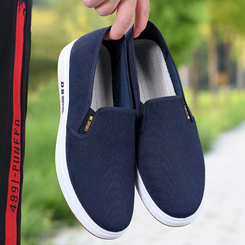 New Old Beijing Men's Shoes Slip-on Canvas Shoes Casual Board Shoes Lazy Shoes Trendy All-match Work Wear-resistant Single-layer Shoes