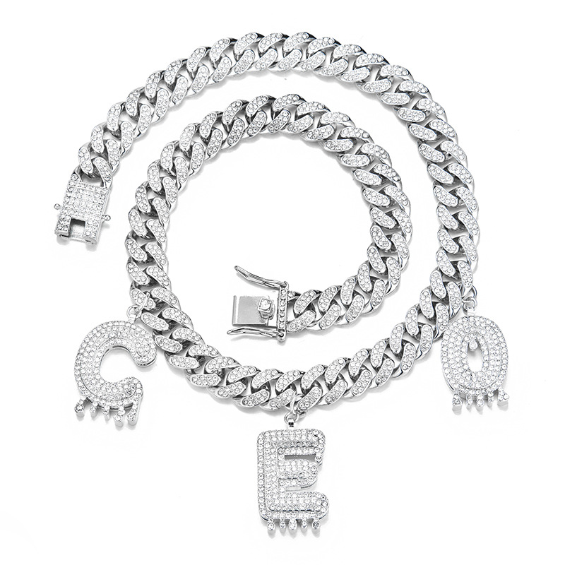 Nuova collana di lusso personalizzata con lettere a forma di bolla e goccia CEO Hip Hop_voghion.com