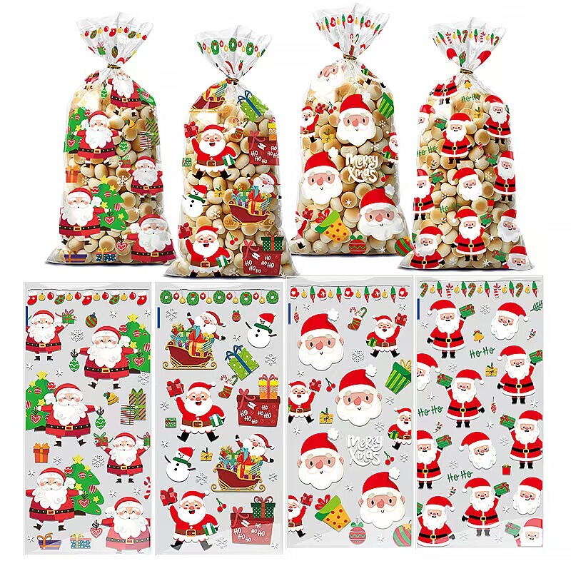 オリジナルクリスマスキャンディ包装袋ポップコーンバッグ OPP フラットポケットシルクバッグ誕生日パーティーギフトバッグ|undefined