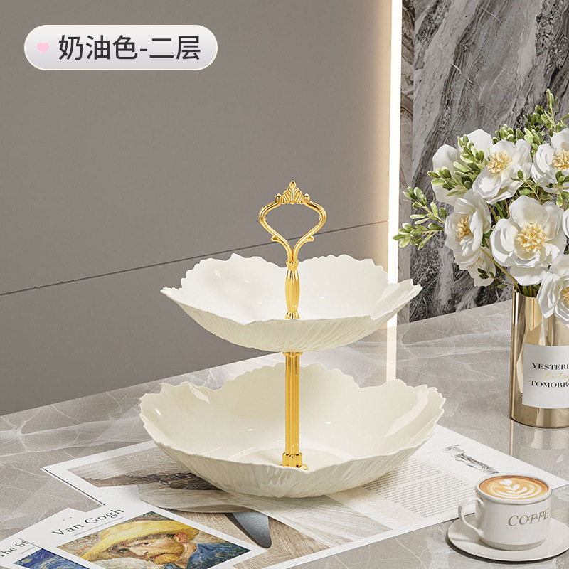 軽くて豪華な多層花びらトレイ、リビングルーム用の高級落下防止ドライフルーツトレイ、高級業務用デザートスナックトレイ|undefined
