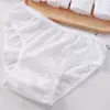 A pair of disposable female triangle underwear
