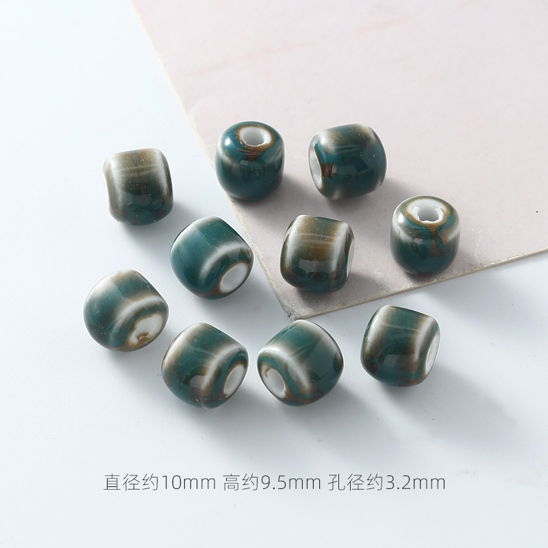 手串アクセサリー小部品短柱陶磁器ビーズカラーレトロ数珠散桶珠手作りdiyアクセサリー部品|undefined