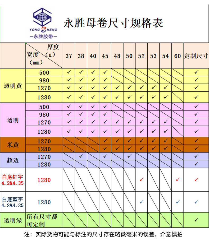 半成品bopp透明胶带母卷 胶带厂家批发 透明黄米黄淘宝胶带母卷详情4